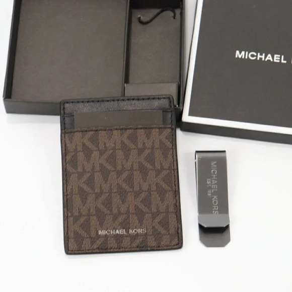 Michael kors Men Card Case Money Clip Wallet Box Set Br… - Picture 2 of 8